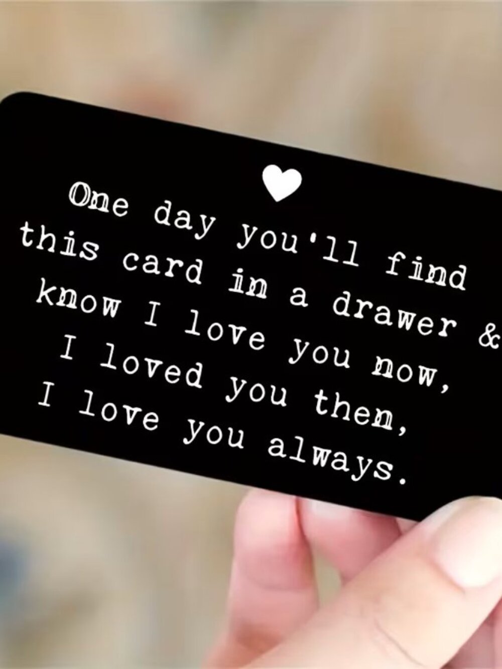 Sentimental Love Pocket Card Anniversary Gift for Husband Wife Couple Keepsake